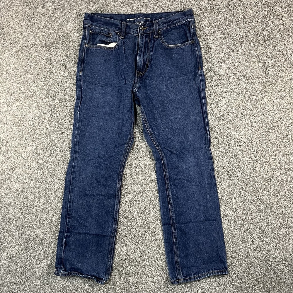 Old Navy Mens Jeans 32x30 Straight Leg Dark Wash Blue Denim